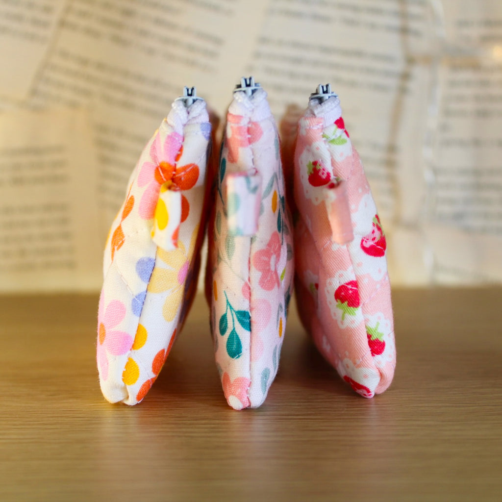 Floral Quilted Keychain Wallet Pouches