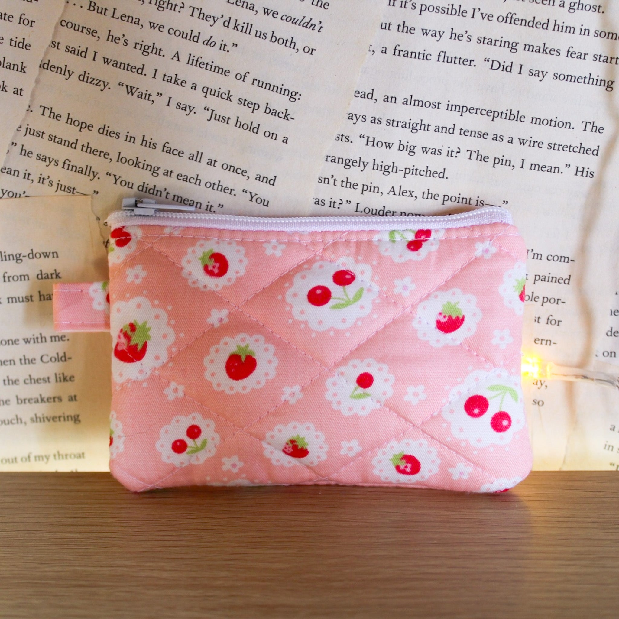 Floral Quilted Keychain Wallet Pouches
