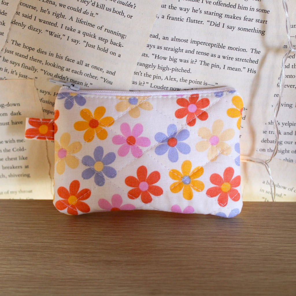 Floral Quilted Keychain Wallet Pouches