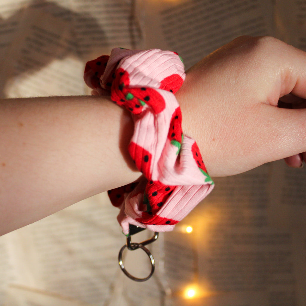 Strawberry Dreams Scrunchie Wristlet